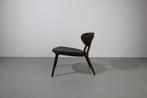 Artisan WU fauteuil, Europees walnoot, zwart leer, Nieuw, Minder dan 75 cm, Hout, 50 tot 75 cm