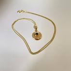 gouden collier met hanger, Sieraden, Tassen en Uiterlijk, Kettingen, Ophalen of Verzenden, Zo goed als nieuw, Met edelsteen, Goud