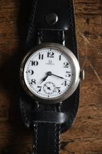 Omega Officer’s “Trench” Zilveren horloge uit 1912, Met bandje, 1900 tot 1930, Polshorloge, Ophalen of Verzenden