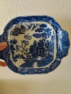 Antiek vintage Wedgwood Blue Willow serveer schaal, vierkant, Antiek en Kunst, Ophalen of Verzenden