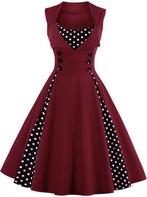 Rode stippen jurk rockabilly vintage 34 36 38 40 42 44 46, Nieuw, Verzenden, Rood