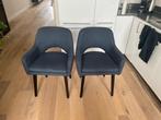Blauwe eetkamerstoelen, Huis en Inrichting, Stoelen, Ophalen, Gebruikt, Blauw, Stof