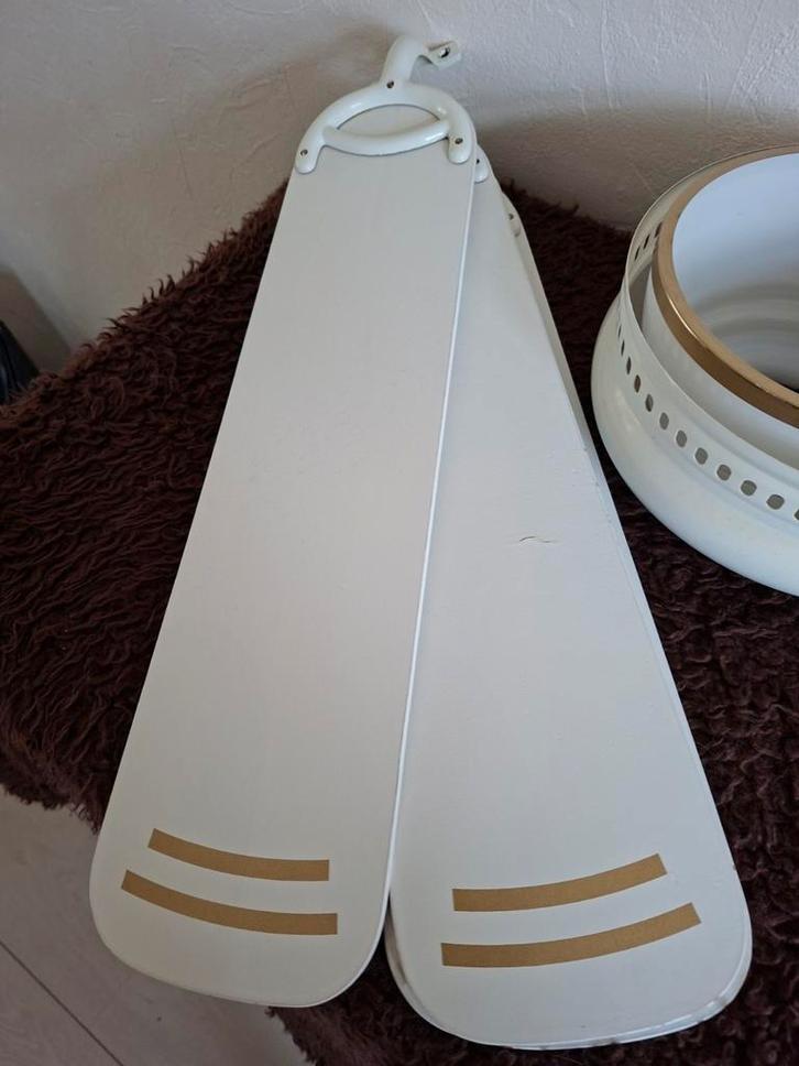 Vintage SMC Plafondventilator met Lichtkap en lamp, Huis en Inrichting, Lampen | Plafondlampen, Gebruikt, Glas, Metaal, Ophalen of Verzenden