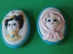 2 Vintage Keramieken Portretjes, Antiek en Kunst, Curiosa en Brocante, Ophalen of Verzenden
