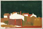 Houtsnede nieuwjaarskaart, "Auvergne", Thijs Buit, 1968