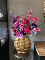 Vaas Goud Turtle van Zijden bloemen Nu 120,00, Ophalen of Verzenden, Nieuw
