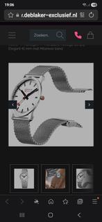 Mondaine Quartz Horloge 41mm - Saffierglas & Milanees band, Overige merken, Staal, Staal, Polshorloge