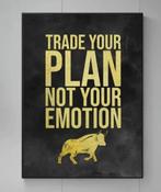 Crypto Trading Canvas Schilderij "Trade your plan", Minder dan 50 cm, 50 tot 75 cm, Nieuw, Ophalen of Verzenden