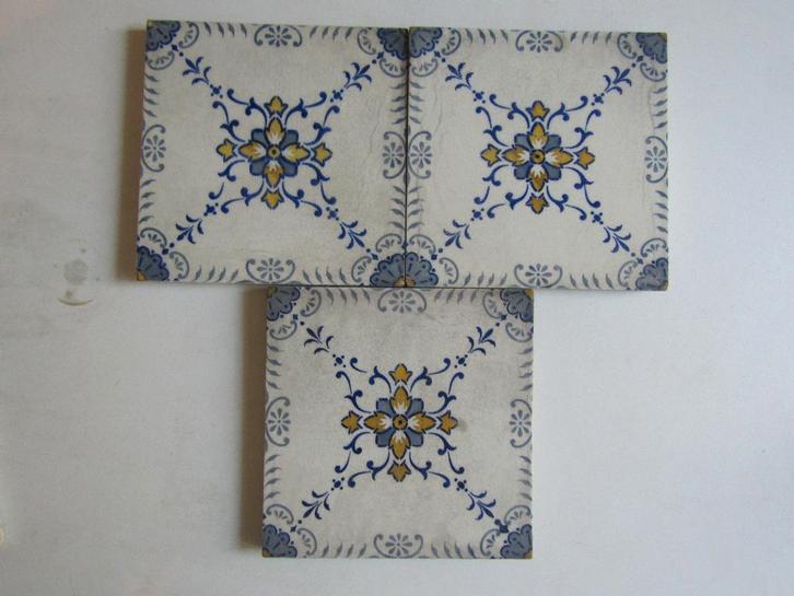 3 mooie antieke siertegels van vileroy en bosch, Antiek en Kunst, Antiek | Wandborden en Tegels, Ophalen of Verzenden