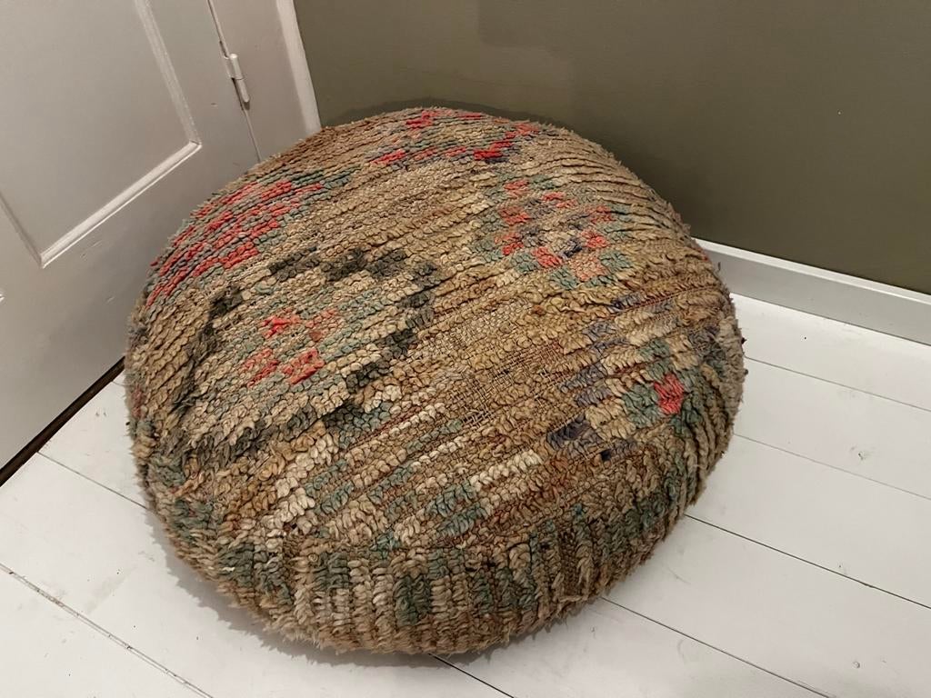 Marokkaanse Berber Poef / Kussen - 80cm, Gebruikt, Rond, Ophalen of Verzenden, 75 tot 100 cm