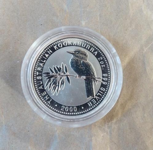 2 oz Zilver Kookaburra munt 2000 uit Australië, Postzegels en Munten, Edelmetalen en Baren, Zilver, Ophalen of Verzenden