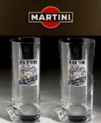 Vintage Martini bianco ( 2x ) gedraaide longdrink glazen, Verzenden, Zo goed als nieuw, Gebruiksvoorwerp