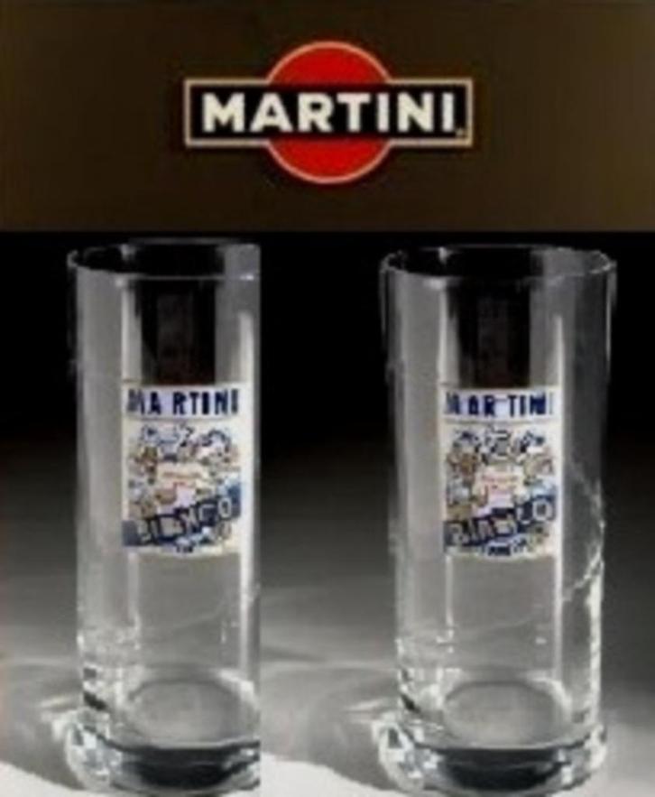 Vintage Martini bianco ( 2x ) gedraaide longdrink glazen, Verzamelen, Merken en Reclamevoorwerpen, Zo goed als nieuw, Gebruiksvoorwerp