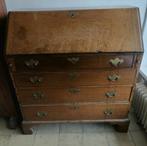 Engelse secretaire vol eikenhout laden en vakjes, Ophalen, Gebruikt