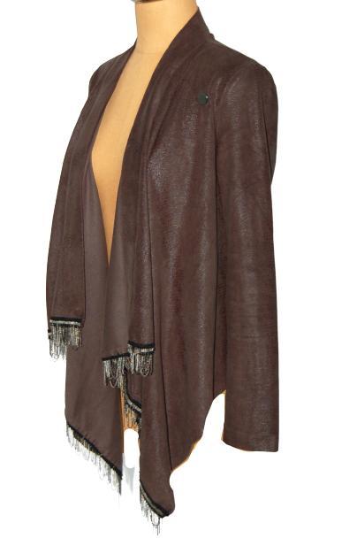 Aaiko suèdine jasje, cape, bruin, Mt. S, Kleding | Dames, Jassen | Winter, Zo goed als nieuw, Maat 36 (S), Bruin, Verzenden