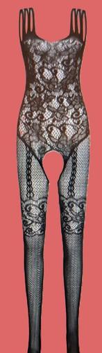 Prachtige zwart kanten Catsuit/body - Mt 36/46 - Nieuw, Catsuit/body, Ophalen of Verzenden, Zwart, Body of Korset