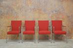 ZGANieuw! 4 rode stoffen Bert Plantagie Style design stoelen