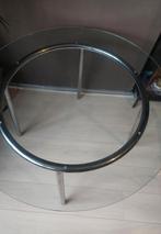 Glazen rond eettafel + 4 stoelen, Huis en Inrichting, Tafels | Eettafels, Ophalen, Rond, 100 tot 150 cm, 50 tot 100 cm