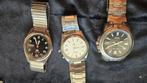 3x Seiko horloge kinetic, Seiko, Staal, Met bandje, Polshorloge