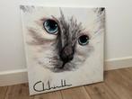 Canvas schilderij poes kat ragdoll zgan! 59 x 59 cm, Ophalen of Verzenden, Zo goed als nieuw, Schilderij, 50 tot 75 cm
