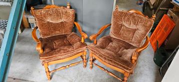 2 kersenhouten custom antieke stoelen 