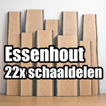 22x Essenhout schaaldelen / vocht +-8% / diktes 27, 35, 52mm beschikbaar voor biedingen