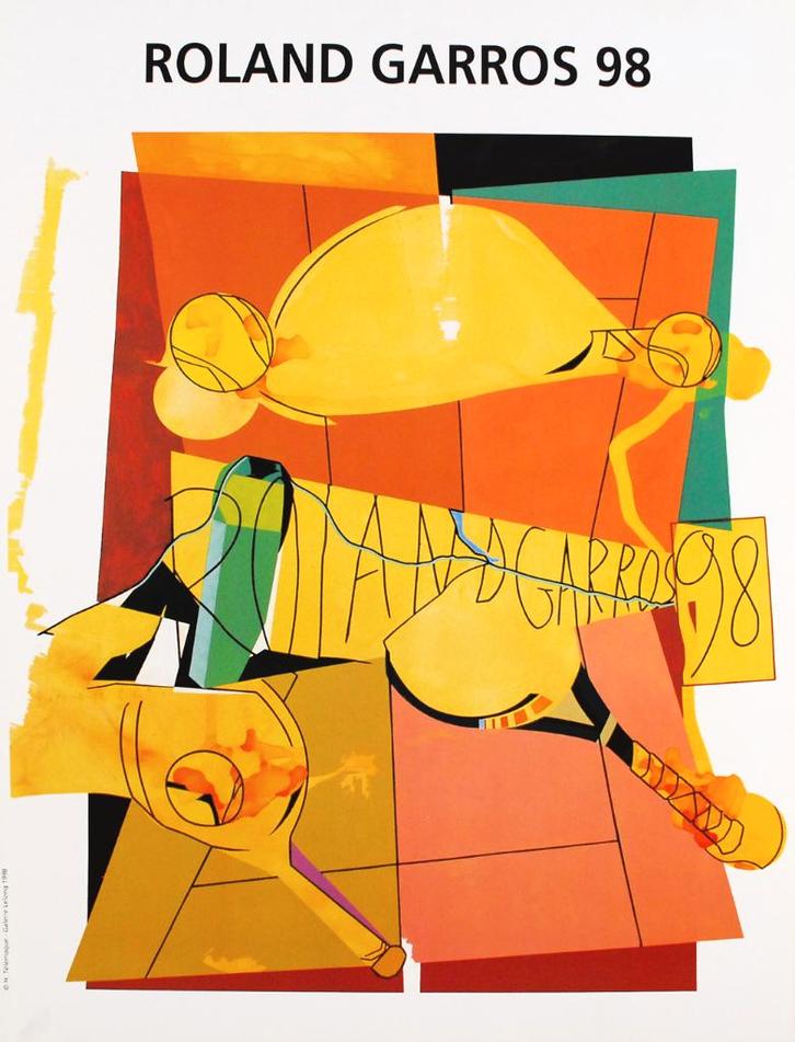 Hervé Télémaque - Roland Garros 1998 - Litho, Antiek en Kunst, Kunst | Litho's en Zeefdrukken, Verzenden