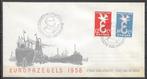 36.Nederland FDC1958  E35 Europa blanco cw 9.- open klep, Postzegels en Munten, Postzegels | Eerstedagenveloppen, Verzenden, Onbeschreven