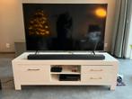 Woood TV meubel wit 2 lades, 1 kast, 2 plankjes, Ophalen, Gebruikt, 100 tot 150 cm, Hout