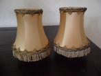 lampenkap met franje vintage 2 stuks, Ophalen of Verzenden, Gebruikt, Rond, Minder dan 25 cm