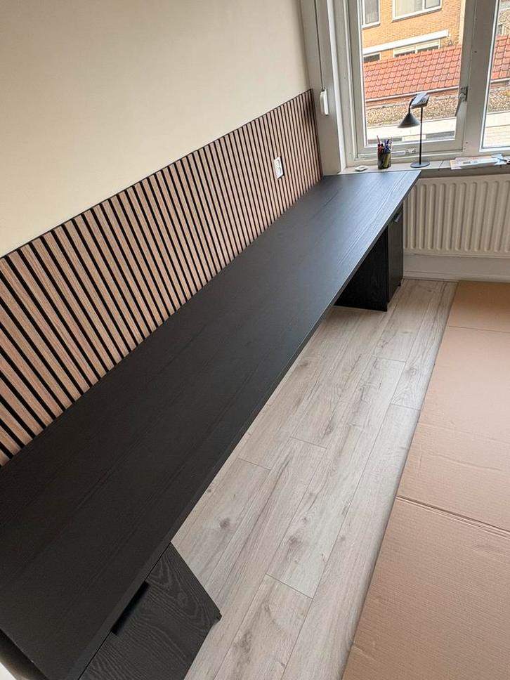 Eiken houten bureaublad/ spaanplaat, Huis en Inrichting, Bureaus, Zo goed als nieuw, Bureau, Ophalen