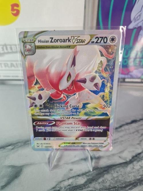 Pokemon Kaart: Hisuian Zoroark V Star (147/196), Hobby en Vrije tijd, Verzamelkaartspellen | Pokémon, Zo goed als nieuw, Losse kaart