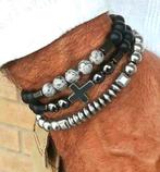 Heren Design armband drie stuks retro modern., Sieraden, Tassen en Uiterlijk, Armbanden, Ophalen of Verzenden, Nieuw, Overige kleuren