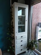 Witte kast met glazen deur en lades, Ophalen, Glas, 50 tot 100 cm, 150 tot 200 cm