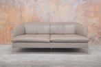 ZGANieuw Natuzzi tweezits designbank combi leer + stof, Natuzzi, Metaal, Design, 150 tot 200 cm