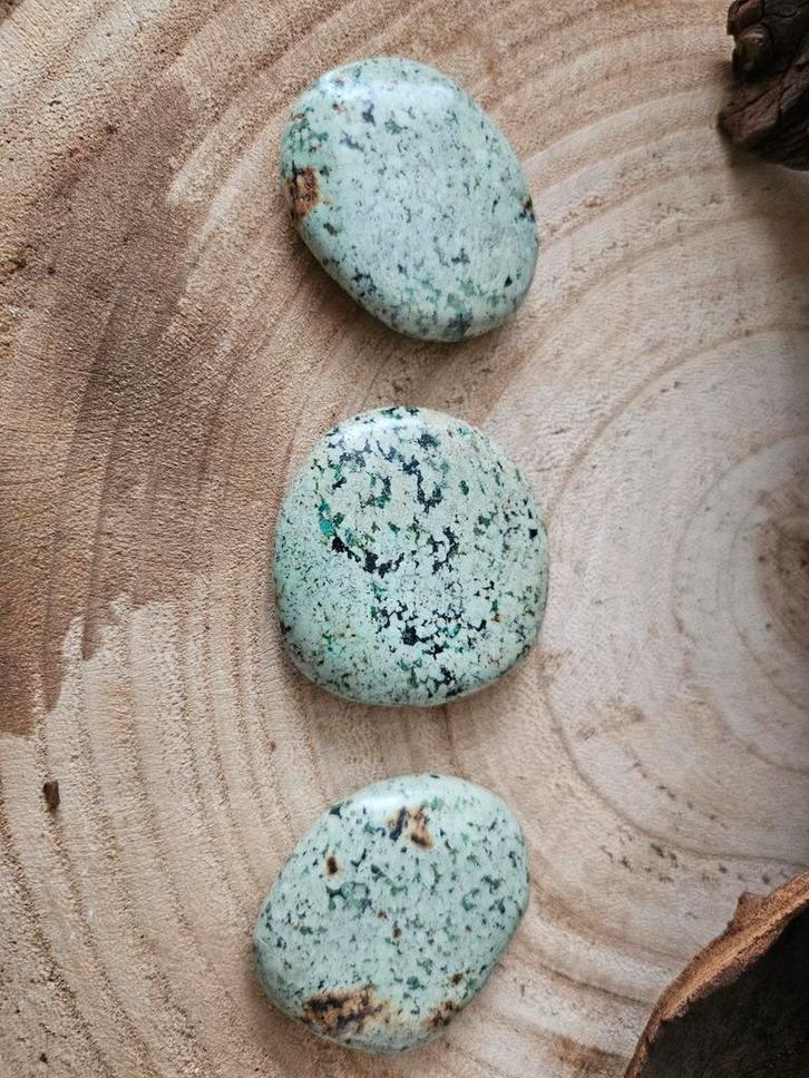 Chrysokolla oplegsteen ps, Verzamelen, Mineralen en Fossielen, Ophalen of Verzenden
