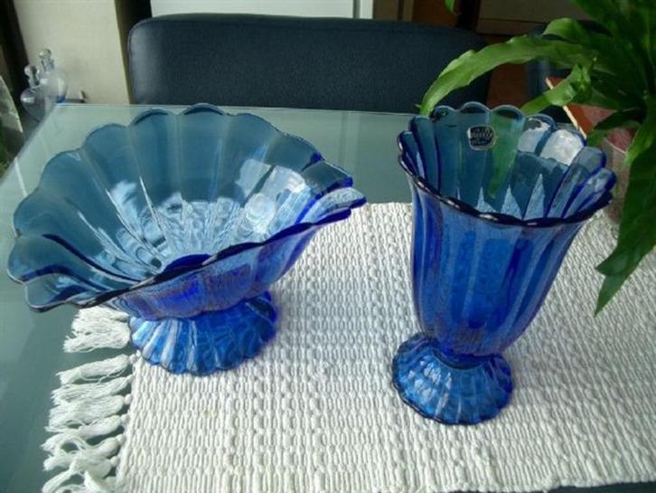 Bohemia Schaal en Vaas, Antiek en Kunst, Antiek | Glas en Kristal, Ophalen of Verzenden