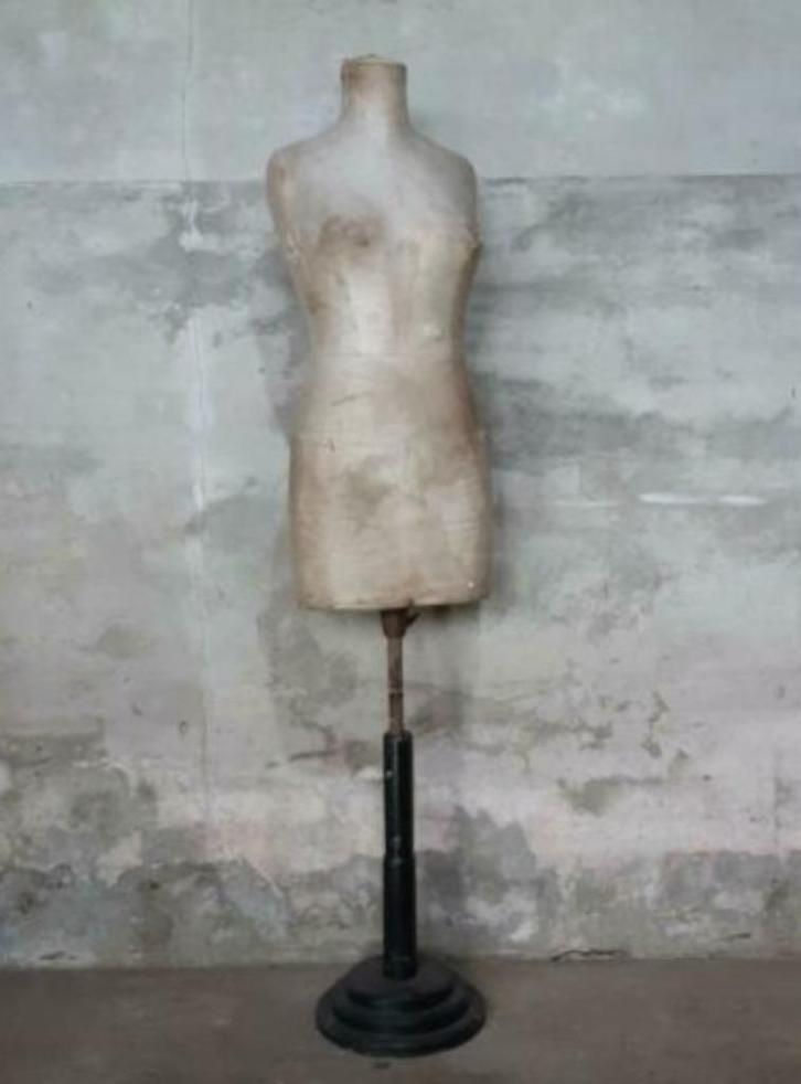 Oude Antieke Mannequin Buste Paspop op Voet Girard Paris Zij, Antiek en Kunst, Antiek | Woonaccessoires, Ophalen of Verzenden