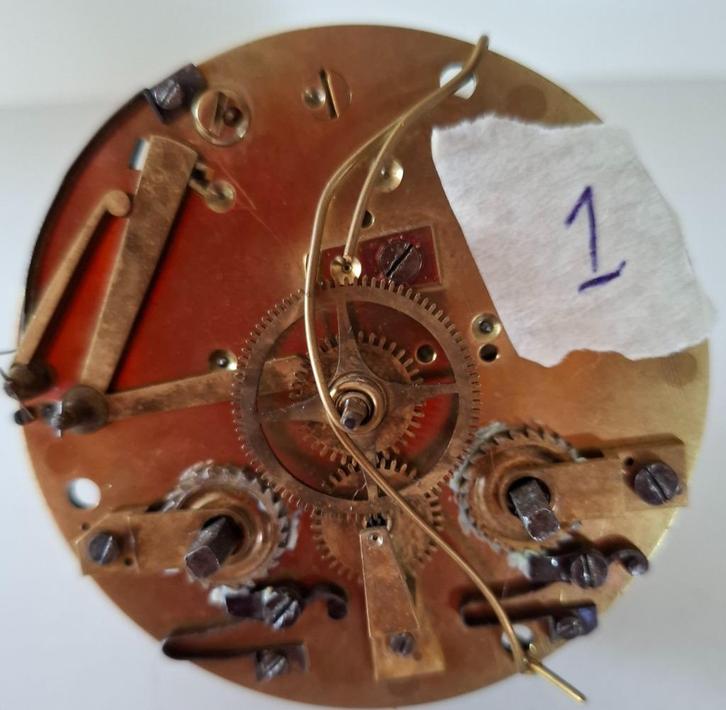 Nr. 1 Frans pendule uurwerk met touwtje ophanging., Antiek en Kunst, Antiek | Klokken, Ophalen of Verzenden