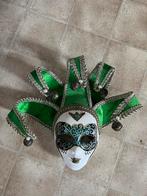 Venetiaans Masker met Bellen - Groen/Zilver, Ophalen of Verzenden