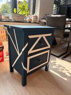 Nachtkasje blauw, Ophalen, Zo goed als nieuw, Hout