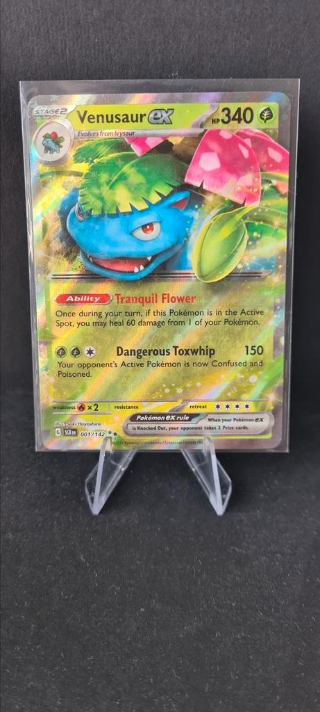 Venusaur EX 001 Stellar Crown, Hobby en Vrije tijd, Verzamelkaartspellen | Pokémon, Zo goed als nieuw, Ophalen of Verzenden