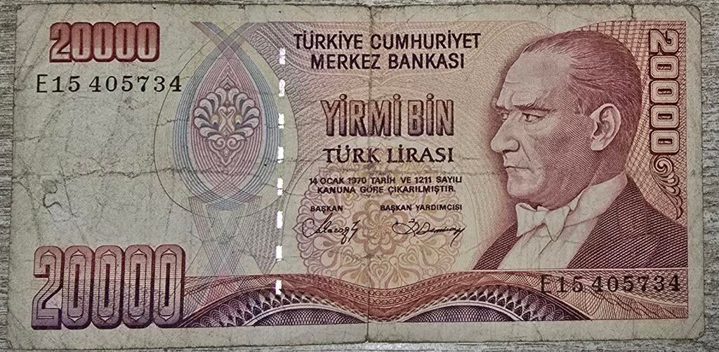 Turkije 20000 lira, Ophalen, Overige landen