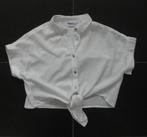 Witte blouse knoop midden, striksluiting, knoopjes linnen 38, Kleding | Dames, Maat 38/40 (M), Wit, Ophalen of Verzenden, Zo goed als nieuw