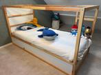 Houten bedframe met lattenbodem, Ophalen, 70 tot 85 cm, Zo goed als nieuw, Lattenbodem