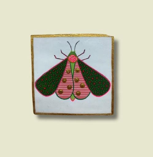Handbeschilderd tegeltje 'Motje', Antiek en Kunst, Kunst | Overige Kunst, Ophalen of Verzenden