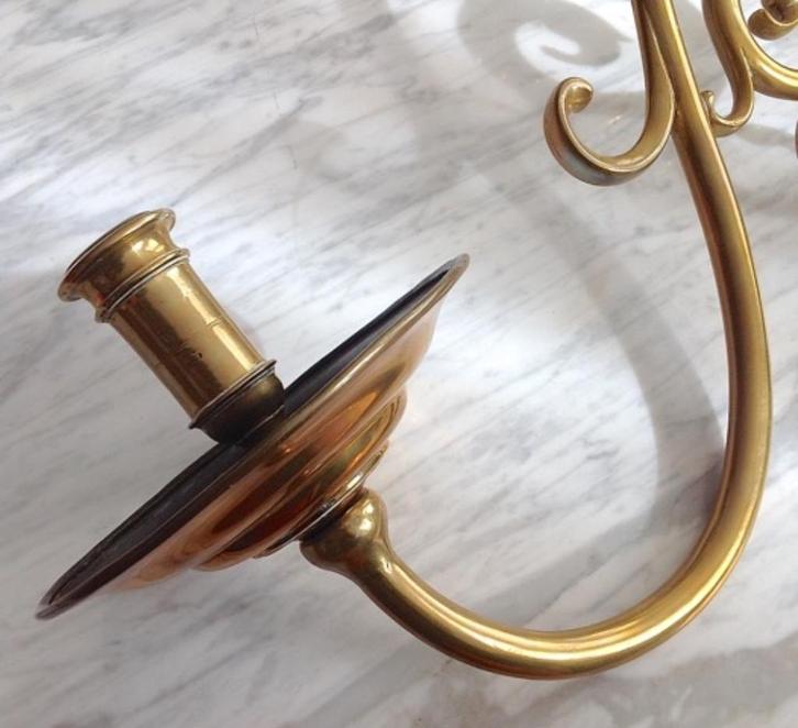 Klassiek Koper wandkandelaar kandelaar, Antiek en Kunst, Antiek | Koper en Brons, Koper, Ophalen of Verzenden