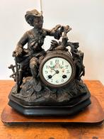 Antieke Franse pendule met jager, Antiek en Kunst, Antiek | Klokken, Ophalen