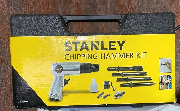 Stanley pneumatische hakhamer kit + Rodac beitelset, Doe-het-zelf en Verbouw, Gereedschap | Handgereedschap, Gebruikt, Ophalen of Verzenden