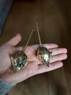 2 schattige vintage messing muisjes, Ophalen of Verzenden, Koper